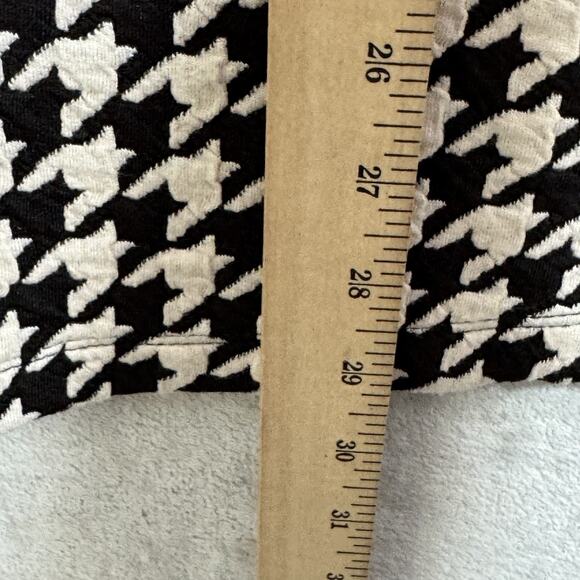 Ali Miles Top Womens Medium Black White Houndstooth Bell Sleeve Artsy Langenlook - Picture 11 of 11